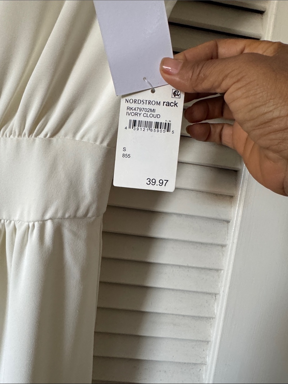 Nordstrom Cream Maxi Dress with Gathered Waist - Picture 2 of 8